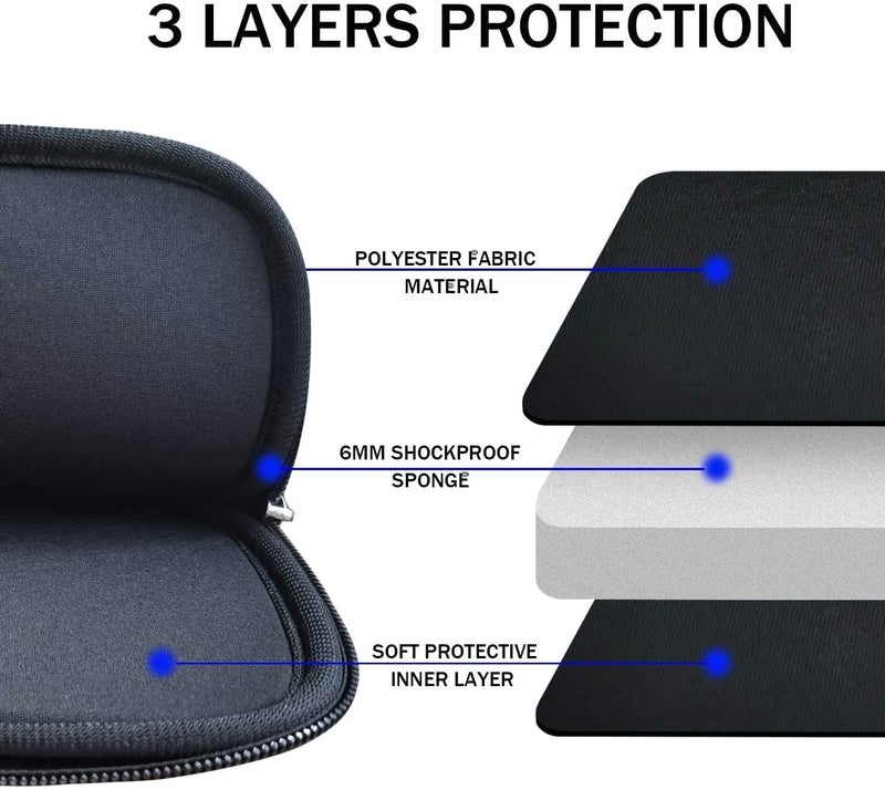 Dyazo Laptop Sleeve 15.6 inches, Durable Shockproof Neoprene Case Cover Carrying Bag Case with Pockets Compatible for HP/Crome Book/ASUS & Other Laptops, Notebook, Black (ONE Pocket 15.6 Black) - Image 4