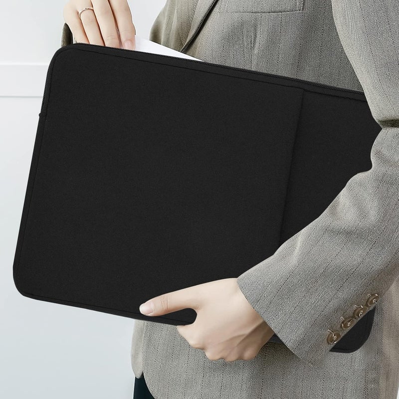 Dyazo Laptop Sleeve 15.6 inches, Durable Shockproof Neoprene Case Cover Carrying Bag Case with Pockets Compatible for HP/Crome Book/ASUS & Other Laptops, Notebook, Black (ONE Pocket 15.6 Black) - Image 3