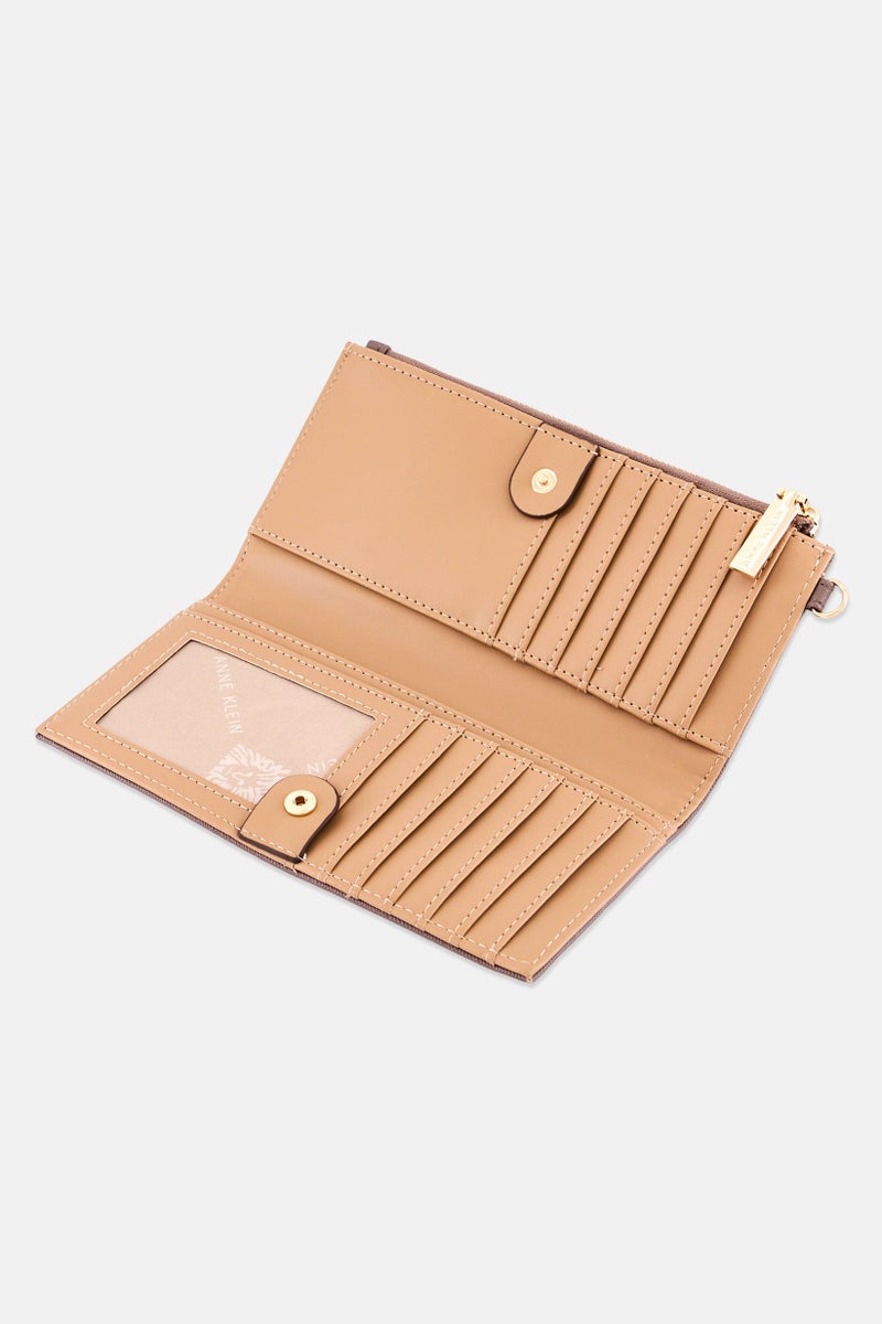 ANNE KLEIN Women Brand Logo Bifold Wristlet Wallet, Taupe - Image 3