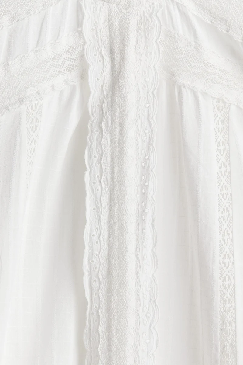 H&M Lace-trimmed cotton dress