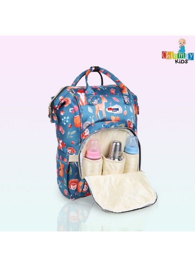 Chinmay Kids Diaper Bag Printed Waterproof Multifunctional Travel Backpack For New Born Backpack Diaper Bagblue Block  - Image 4