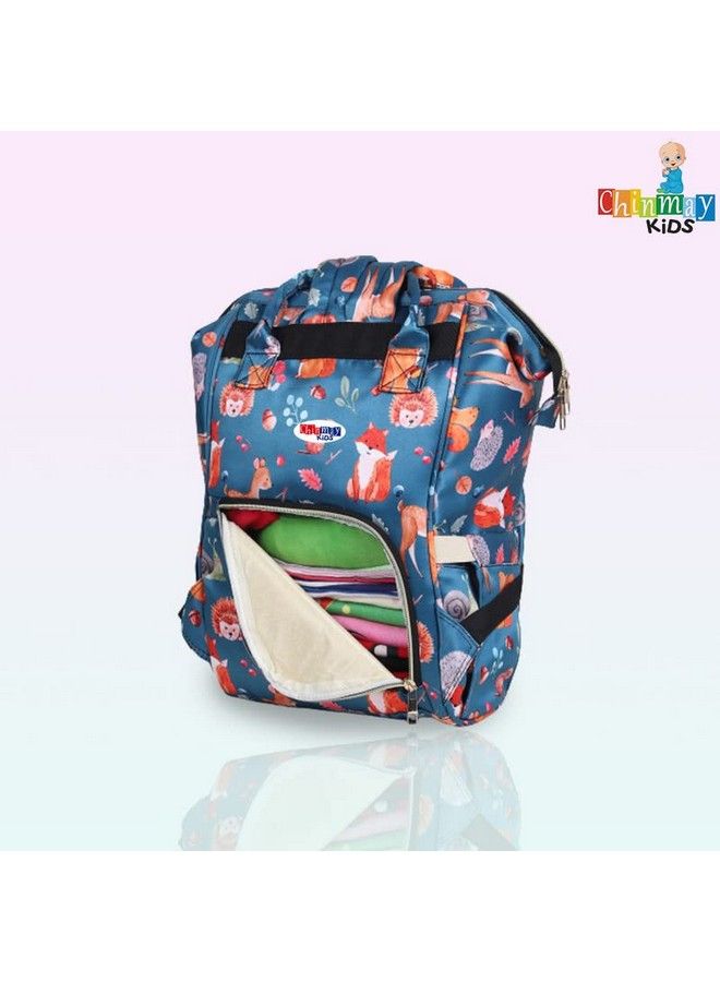 Chinmay Kids Diaper Bag Printed Waterproof Multifunctional Travel Backpack For New Born Backpack Diaper Bagblue Block  - Image 5