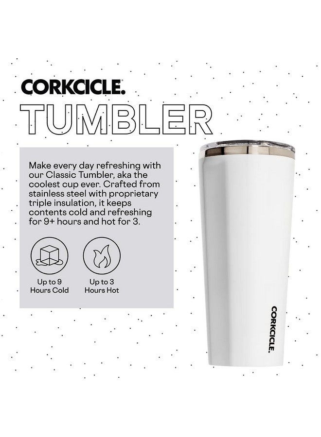 كوركسيكل كوب قهوة كلاسيكي معزول ثلاثيًا من Corkcicle مع غطاء، أبيض لامع، 24 أونصة - كوب سفر من الفولاذ المقاوم للصدأ يحافظ على المشروبات باردة لمدة 9 ساعات أو أكثر، ساخنة لمدة 3 ساعات - كوب سفر مناسب لحامل الأكواب - Image 2