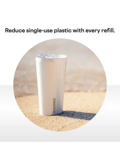 كوركسيكل كوب قهوة كلاسيكي معزول ثلاثيًا من Corkcicle مع غطاء، أبيض لامع، 24 أونصة - كوب سفر من الفولاذ المقاوم للصدأ يحافظ على المشروبات باردة لمدة 9 ساعات أو أكثر، ساخنة لمدة 3 ساعات - كوب سفر مناسب لحامل الأكواب  - Image 5