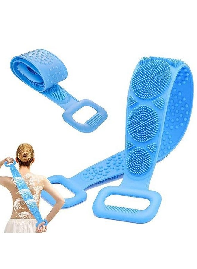 Silicone Bath belt Body ScrubberBath Brush Washer For Dead Skin Removal Men's Women's Double Side Brush Belt For Shower 1 PACK - Image 1