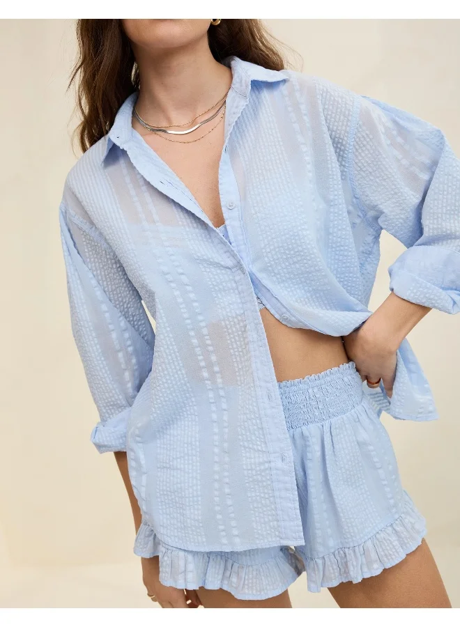آري من امريكان ايجل Aerie Seersucker Cover Up Shirt