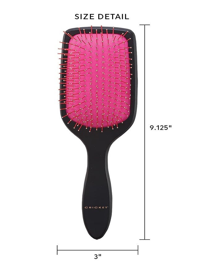 Cricket Copper Clean Designer Large Paddle Copper Bristle Hair Brush - Wide Paddle for Gentle Detangling, – Ideal for All Types, Hair Brushes for Women & Men - Matte Black - Image 2
