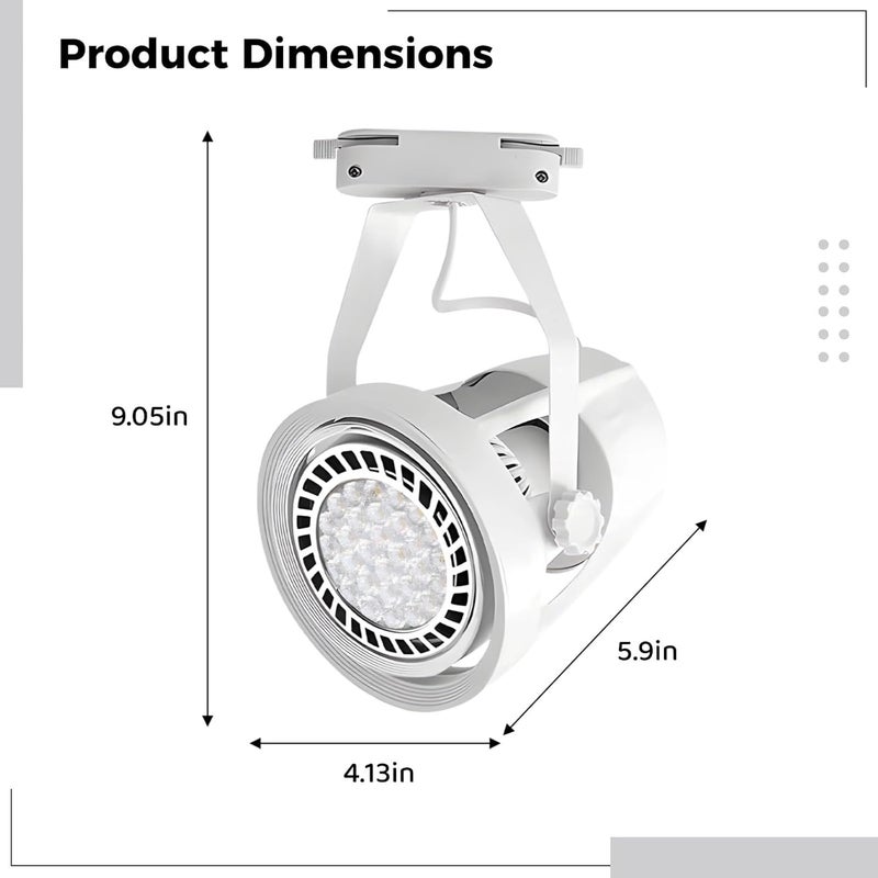 Commercial Led Track Head, Light Fixture with Mount, Aluminum Housing Spotlight, Adjustable Ceiling Lighting for Store Display, Directional Mount - Image 2