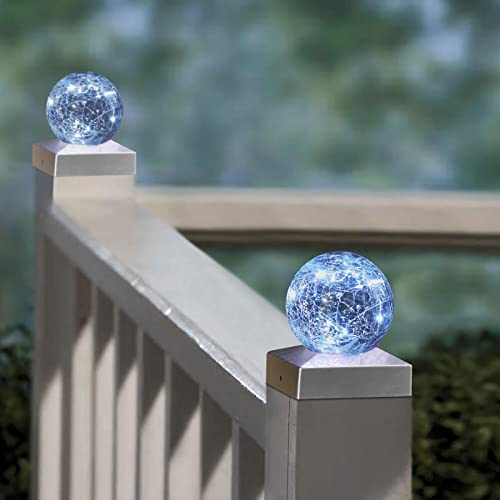 SUNNYPARK Solar Post Cap Lights Deck Fence 4x4 Outdoor Lighting for Garden, Patio (Cool White, 2 Pack) - Image 1
