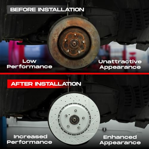 R1 Concepts Front Brakes and Rotors Kit |Front Brake Pads| Brake Rotors and Pads| Ceramic Brake Pads and Rotors |fits Infiniti FX50, G37, M35h, M37, M56, Q50, Q60, Q70, QX70, Nissan 350Z, 370Z - Image 5