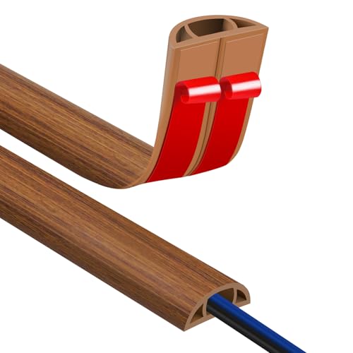 JAHOMFAI Floor Cord Covers for Wires 10FT Cable Hider Wire Cover Self Adhesive Cord Hider Floor for Offices, Homes, Workshops, Warehouses Cable Cavity 0.39" W x 0.27" H - Image 1