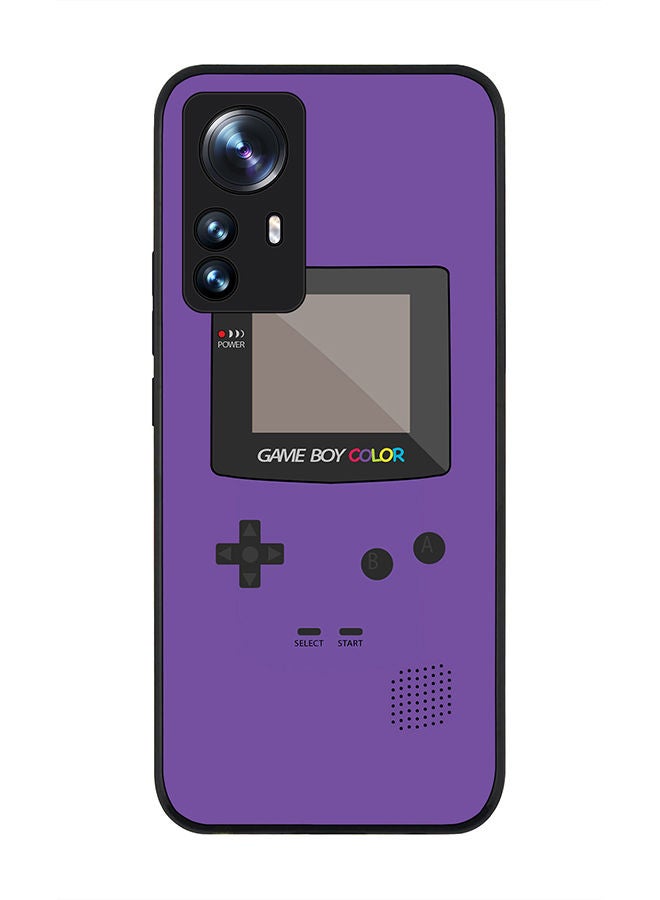 Stylizedd Rugged Black edge case for Xiaomi 12 Pro Slim fit Soft Case Flexible Rubber Edges Anti Drop TPU Gel Thin Cover - Gameboy Color - Purple - Image 1