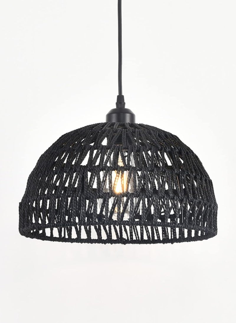 GEADI Rattan Light Fixtures Ceiling Mount Boho Ceiling Light Fixture With Dimmable Led Bulb Mini Hand Woven Rattan Chandelier Light Fixtures Ceiling For Bedroom Kitchen Entryway Living Room Hallway - Image 2