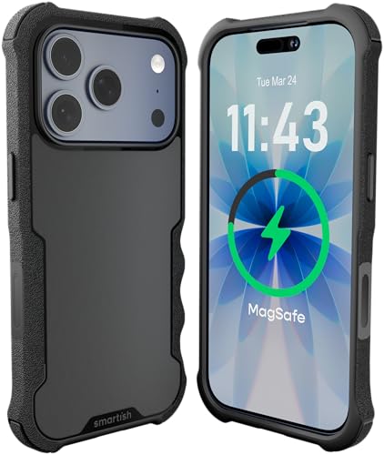 Smartish iPhone 17 Pro MagSafe Case Gripzilla Protective Magnetic Case for Men Rugged Tough Military Grade Heavy Duty Grip Armor Drop Tested for iPhone 17 Pro Black Tie Affair - Image 1