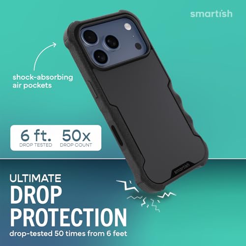 Smartish iPhone 17 Pro MagSafe Case Gripzilla Protective Magnetic Case for Men Rugged Tough Military Grade Heavy Duty Grip Armor Drop Tested for iPhone 17 Pro Black Tie Affair - Image 3