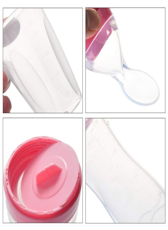 BCARE Bpa-Free Soft Silicone Sipper Juice Milk Rice Spoon Feeding Bottle with Fruit Nibbler Combo Set for Newborn Baby Infants Kids 0-6 Months 120ml Pack of 1 (Pink, 120ml) - Image 4