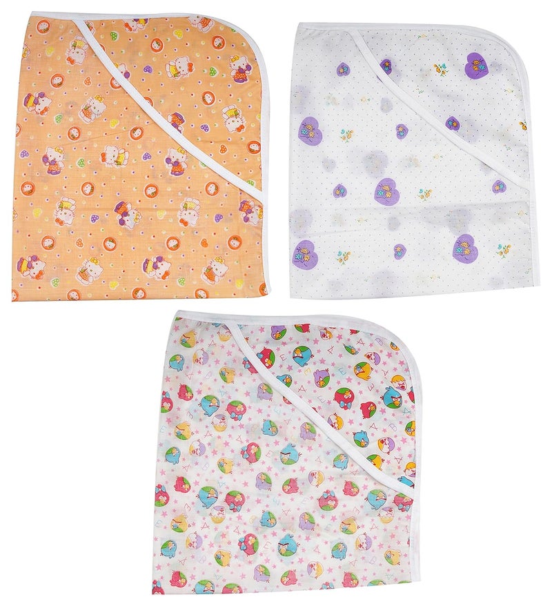 FARETO New Born Baby Cotton Blankets (Multicolor, Pack of 3) - Image 1