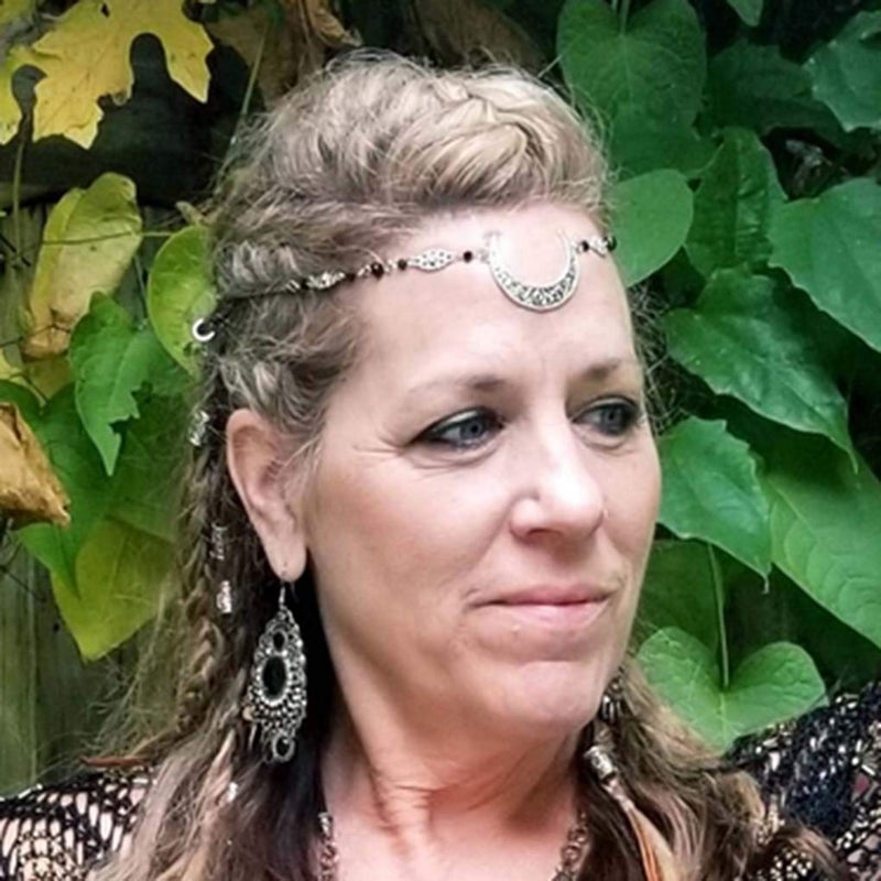 Yalice سلسلة رأس هلال القمر بوهو من ياليس مع كريستالات سوداء عتيقة، سوار رأس مزين بالأحجار الكريمة، سلسلة جبهة سحرية للنساء (فضي-أسود، مقاس واحد) - Image 2