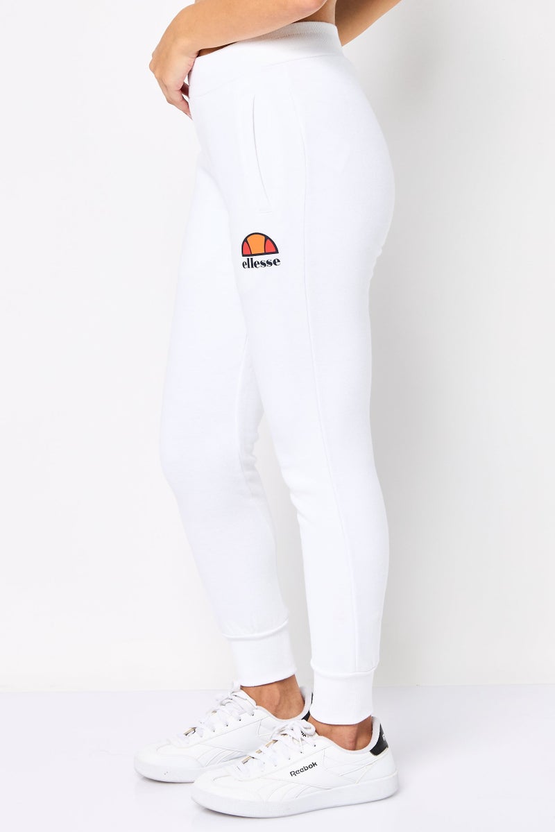 Ellesse Women Sportswear Fit Brand Logo Outdoor Sweatpants, White - Image 3