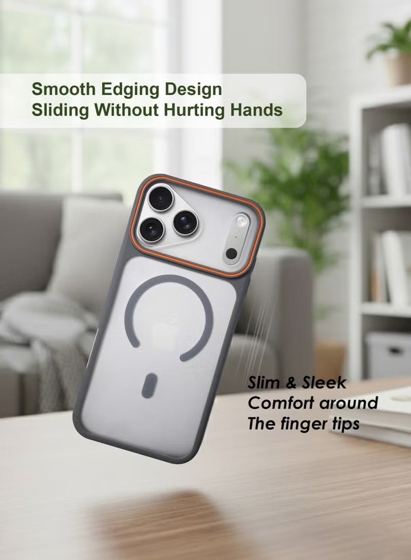 جراب MagSafe لهاتف Apple iPhone 17 Pro Max، غطاء خلفي مغناطيسي، مقاوم للاصفرار والصدمات، غطاء هاتف نحيف مزود بمغناطيس قوي لهاتف Apple iPhone 17 Pro Max - Image 4