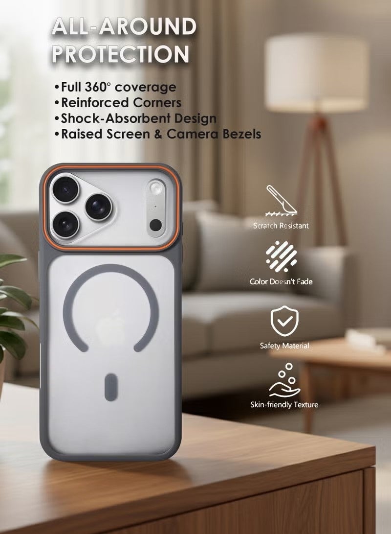 جراب MagSafe لهاتف Apple iPhone 17 Pro Max، غطاء خلفي مغناطيسي، مقاوم للاصفرار والصدمات، غطاء هاتف نحيف مزود بمغناطيس قوي لهاتف Apple iPhone 17 Pro Max - Image 3