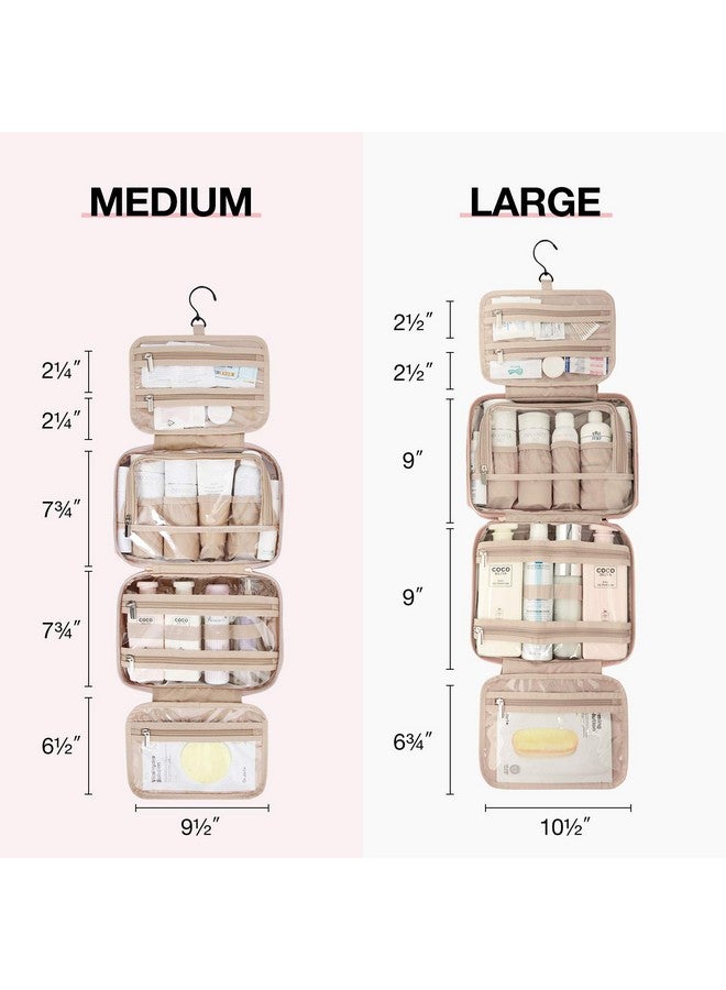 BAGSMART BAGSMART Toiletry Bag Hanging Travel Makeup Organizer with TSA Approved Transparent Cosmetic Bag Makeup Bag for Full Sized Toiletries, Large-Pink - Image 3