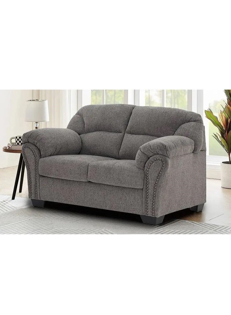 ROYALOAK Royaloak Boston American Fabric 2 Seater Sofa| Elegant Tufting Design | Pillow Top Armrests | High Backrest | Thick Resiliency Foam Cushions | Corner-Blocked Frame | Supports Back | Supports Neck - Image 1