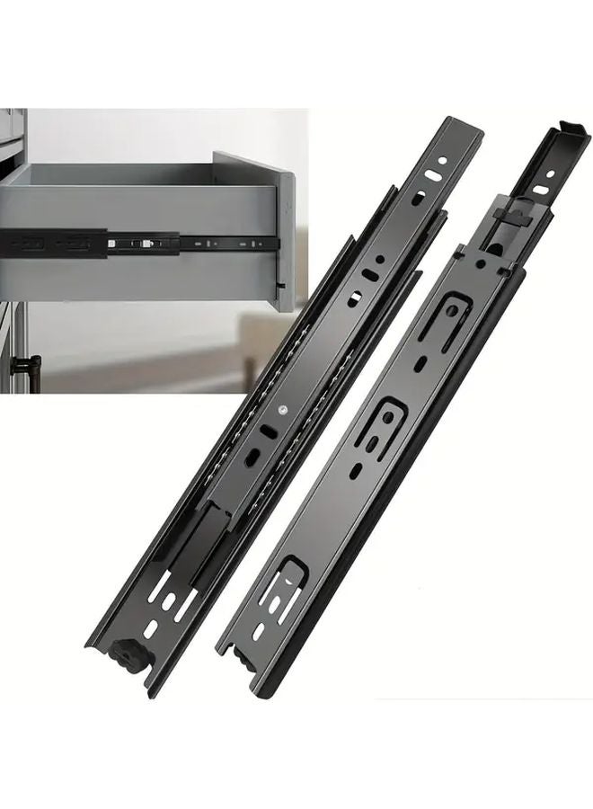 12 Inch Ball Bearing Drawer Slides 100lb Load Capacity Side Mount Metal Rails - Image 2