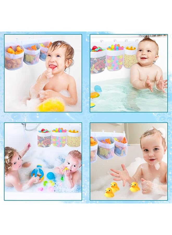 YARDHOBI Bath Toy Organizer 3 Compartments Bathtub Toy Storage Quick Access Bath Toy Holder For Bathtub Baby Organizer And Storage Quick Dry Baby Bath Toy Storage For Tub Mesh Shower Caddy - Image 5