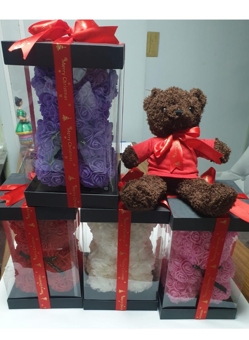 فيتاشيلي دمية دب وردي مقاس 35.56 سم مصنوعة يدويًا - مثالية لعيد الحب والذكرى السنوية وعيد الأم والكريسماس وأعياد الميلاد - Image 3