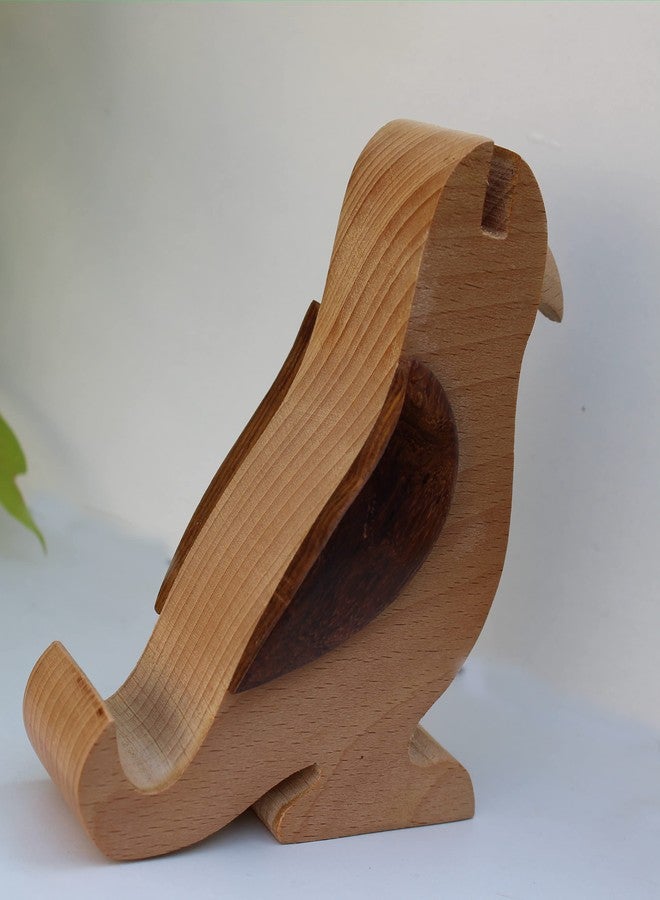 آب هانيكرافتس حامل نظارات من خشب المانجو من AB Handicrafts - حامل نظارات على شكل طائر، يُوضع على سطح المكتب أو بجانب السرير أو الطاولة الجانبية - Image 3