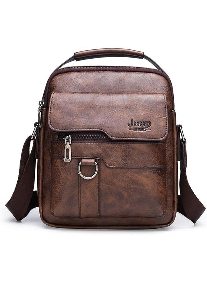 Jeep Buluo brown leather crossbody bag - Image 1