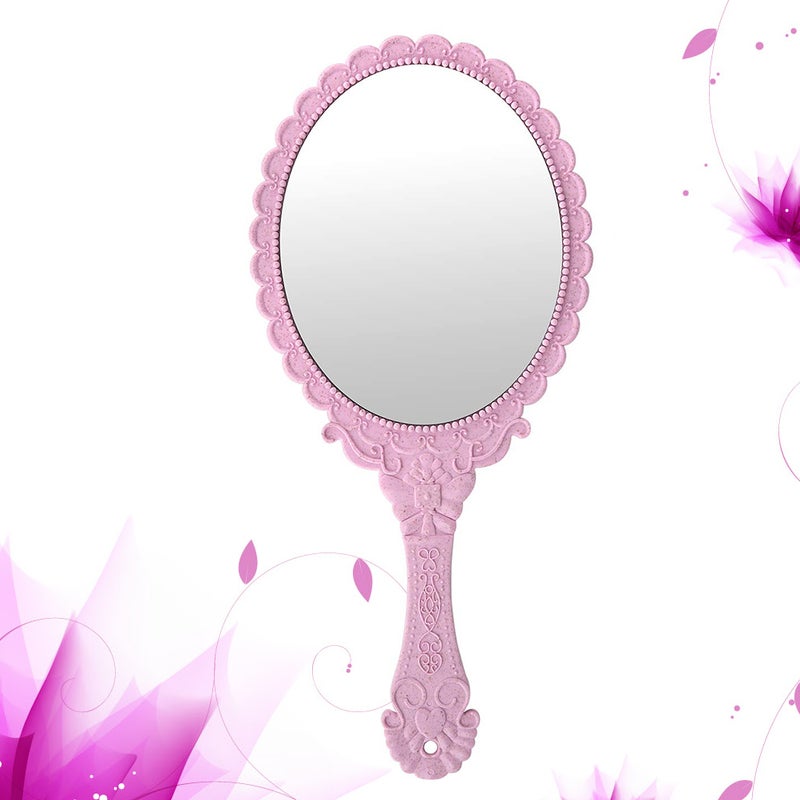 2pcs Handheld Makeup Mirrors Retro Pattern Mirrors Portable Cosmetic Mirror Mirror for Women Girls - Image 5