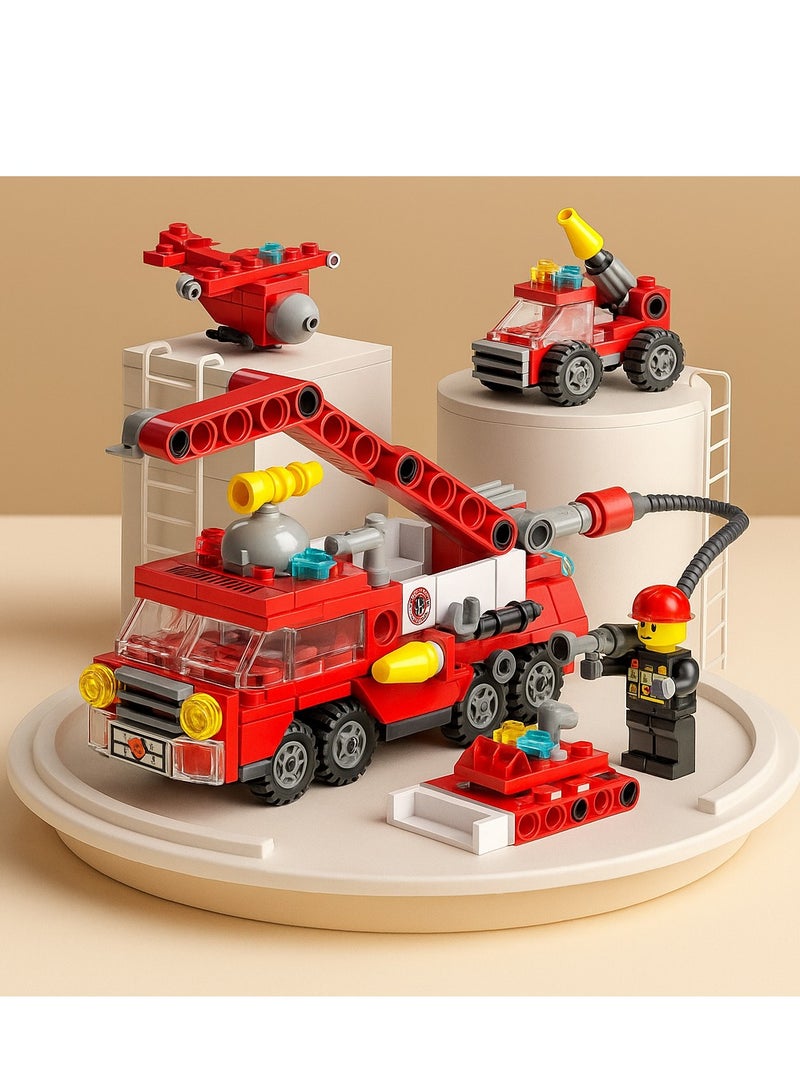 Y&D 142-Piece Mini Fire Brigade 6-in-1 Building Block Toy  - Image 1