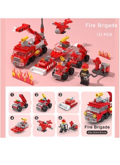 Y&D 142-Piece Mini Fire Brigade 6-in-1 Building Block Toy  - Image 2