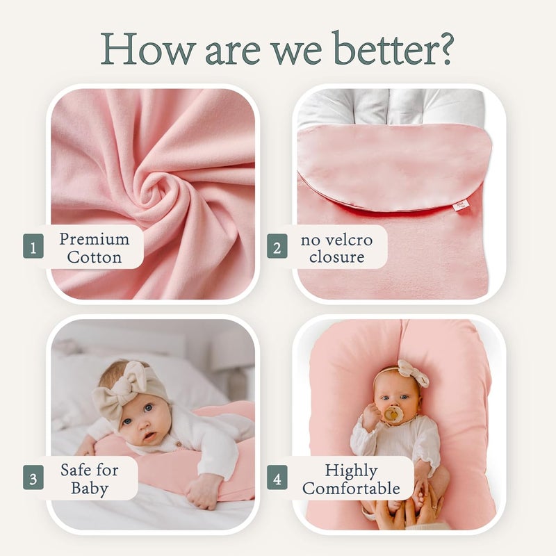 MAXSO Baby Lounger Cover 2Pack  100 Cotton Infant Lounger slipcover Fits Snuggle Me Lounger Machine Washable - Image 3