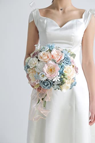 Serra Flora 18Heads Multi Use Artificial Flowers Combo for DIY Wedding Bridal Bouquet Table Chair Decor Candle Holder Baby Cake Decor Flower Strips Home Decor Gift Box (Warm Orange White) - Image 2