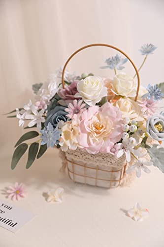 Serra Flora 18Heads Multi Use Artificial Flowers Combo for DIY Wedding Bridal Bouquet Table Chair Decor Candle Holder Baby Cake Decor Flower Strips Home Decor Gift Box (Warm Orange White) - Image 5