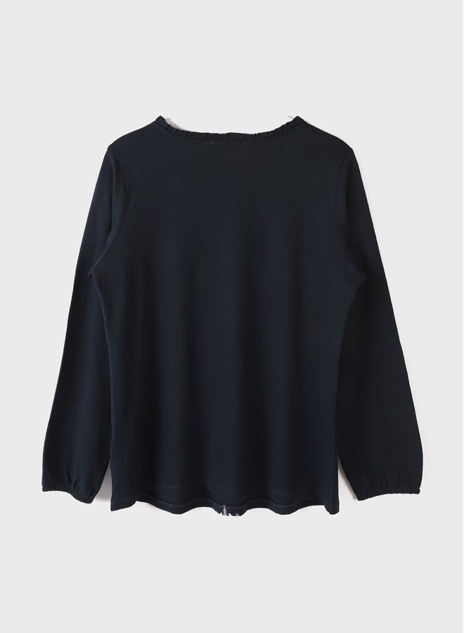 LC WAIKIKI Tie Collar Embroidered Long Sleeve Viscose Women's Blouse - Image 4