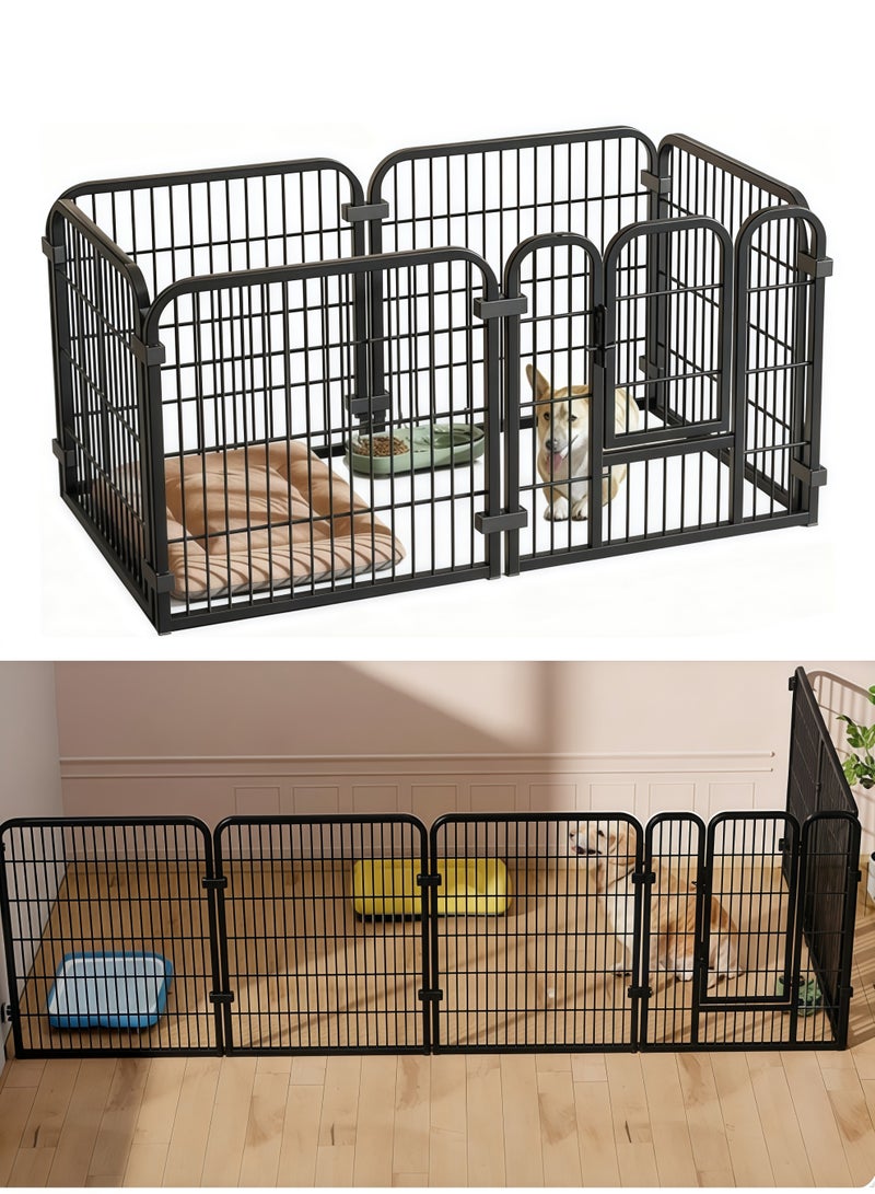 HQ-GAMING Dog Playpen Indoor Outdoor, Freestanding Pet Fence with Door, 6 Panels Heavy Duty Metal Exercise Pen for Large/Medium/Small Dogs, Portable Puppy Playpen for Yard, RV, Camping, Cat Enclosure, 60*120CM - Image 1