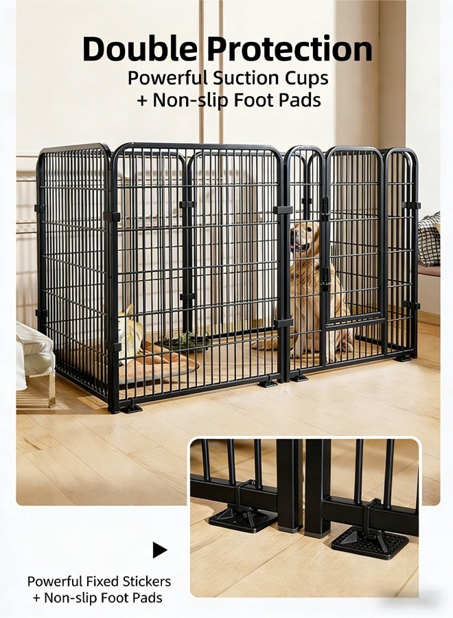 HQ-GAMING Dog Playpen Indoor Outdoor, Freestanding Pet Fence with Door, 6 Panels Heavy Duty Metal Exercise Pen for Large/Medium/Small Dogs, Portable Puppy Playpen for Yard, RV, Camping, Cat Enclosure, 60*120CM - Image 4