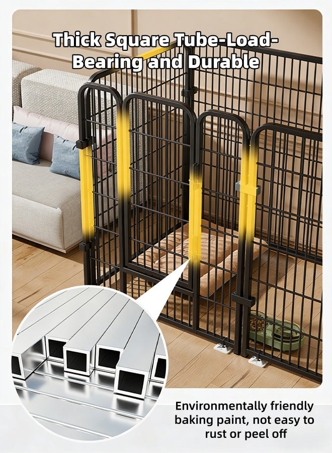 HQ-GAMING Dog Playpen Indoor Outdoor, Freestanding Pet Fence with Door, 6 Panels Heavy Duty Metal Exercise Pen for Large/Medium/Small Dogs, Portable Puppy Playpen for Yard, RV, Camping, Cat Enclosure, 60*120CM - Image 3