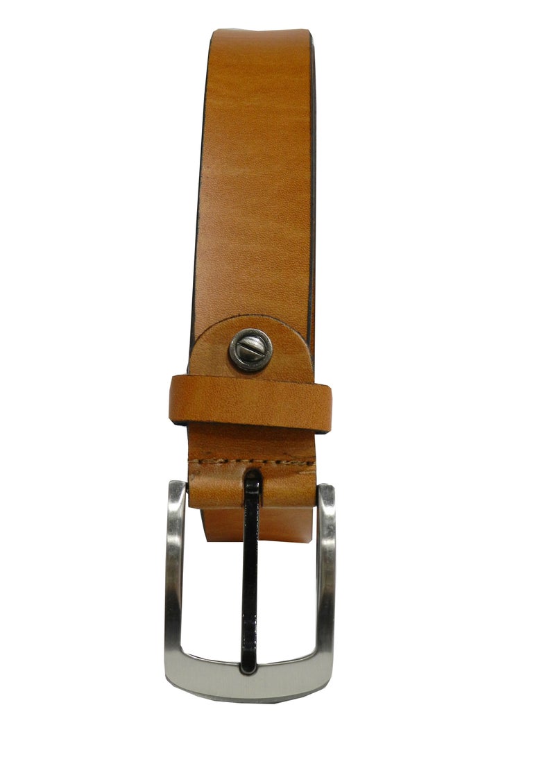 LAVERI LEATHER GENUINE LEATHER 35MM FORMAL AND CASUAL TAN BELT FOR MENS - Image 4