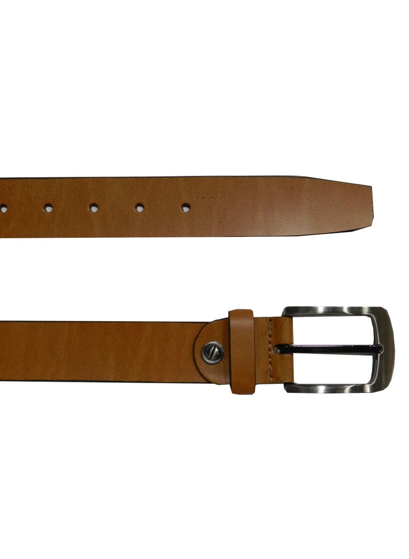 LAVERI LEATHER GENUINE LEATHER 35MM FORMAL AND CASUAL TAN BELT FOR MENS - Image 5