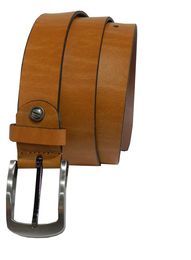 LAVERI LEATHER GENUINE LEATHER 35MM FORMAL AND CASUAL TAN BELT FOR MENS - Image 2