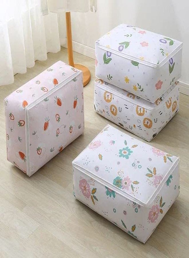 BIRZAR Waterproof, Fold-able, Printed, Square Bag, Storage Organizer, Moisture Proof, Dust Proof, Washable, Bags for Storing Blankets & Clothes (Multicolor) (2, poly_ethylene_vinyl_acetate, pack of 1) - Image 1