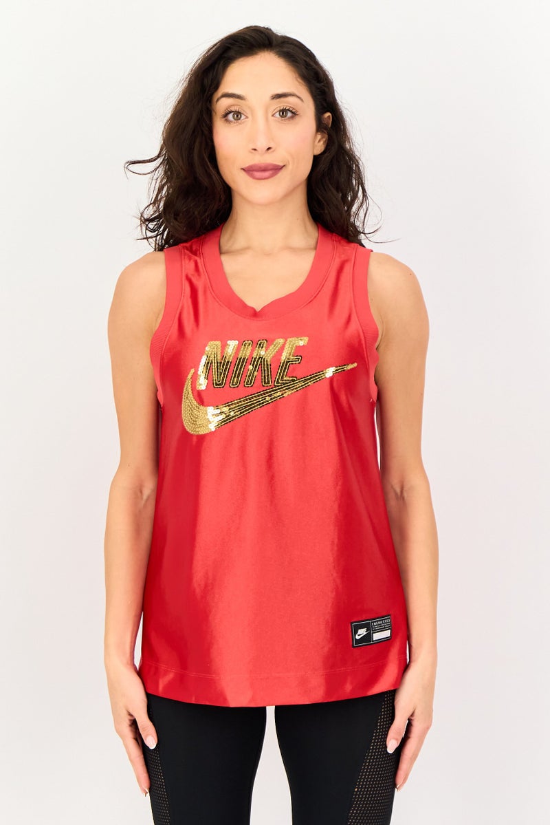 Nike Women Sportswear Fit Sleeveless Training Top, Red - Image 1