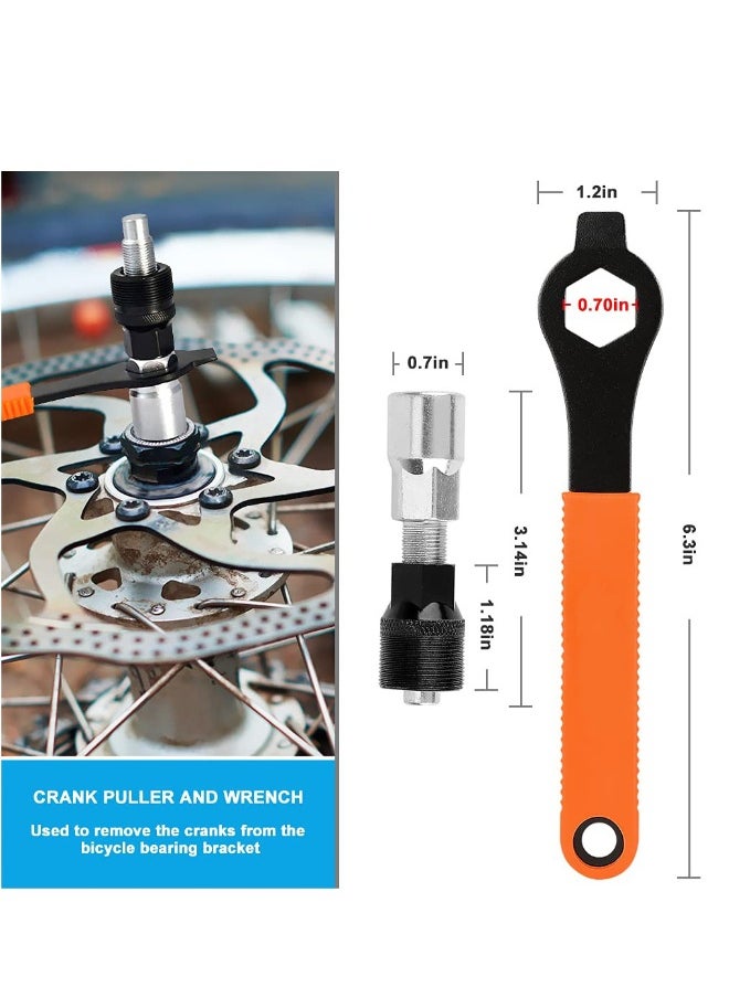 Generic - Comprehensive Bike Repair Tool Kit: Includes Crank Removal Tool, 3-in-1 Cassette Removal Tool, Bottom Bracket Remover, Rotor Lock Ring Tool, Pedal Wrench, and Multi-Purpose Utility Tool. - Image 1