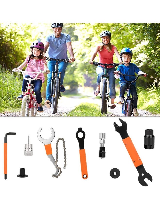 Generic - Comprehensive Bike Repair Tool Kit: Includes Crank Removal Tool, 3-in-1 Cassette Removal Tool, Bottom Bracket Remover, Rotor Lock Ring Tool, Pedal Wrench, and Multi-Purpose Utility Tool. - Image 1