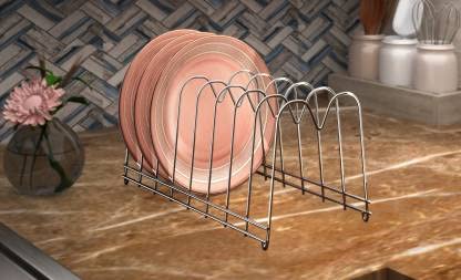 LEVON Stainless Steel Plate Rack | Dish Rack | Plate Stand | Dish Stand | Lid Holder Utensil Rack for Kitchen - Size (140 X 320 X 130 mm) | Special Nano Coating - Image 2